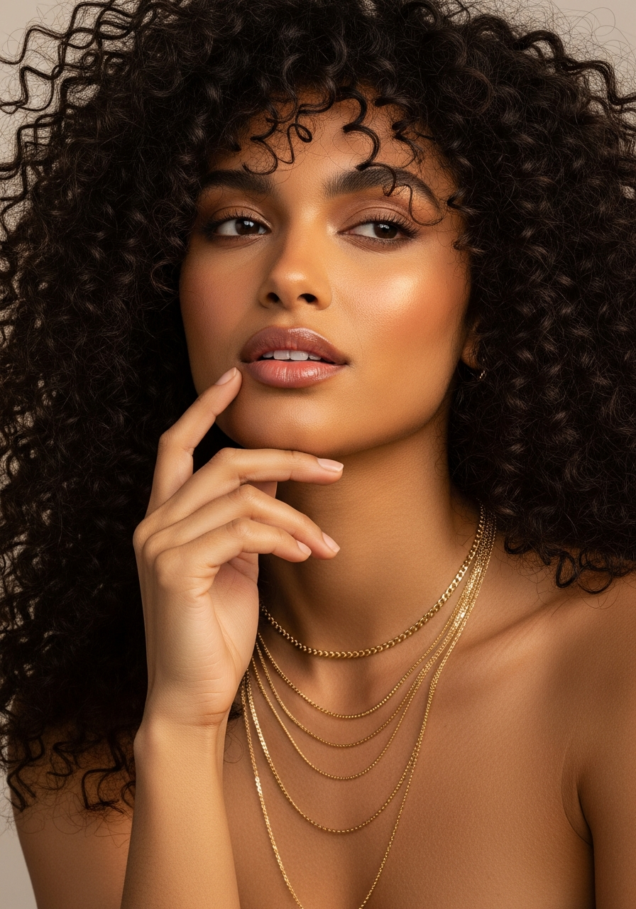 Model with earrings