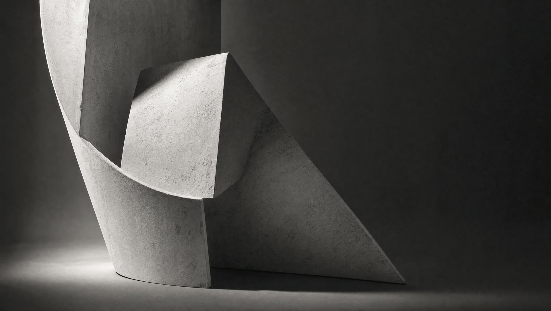 Sculptural form in raking studio light