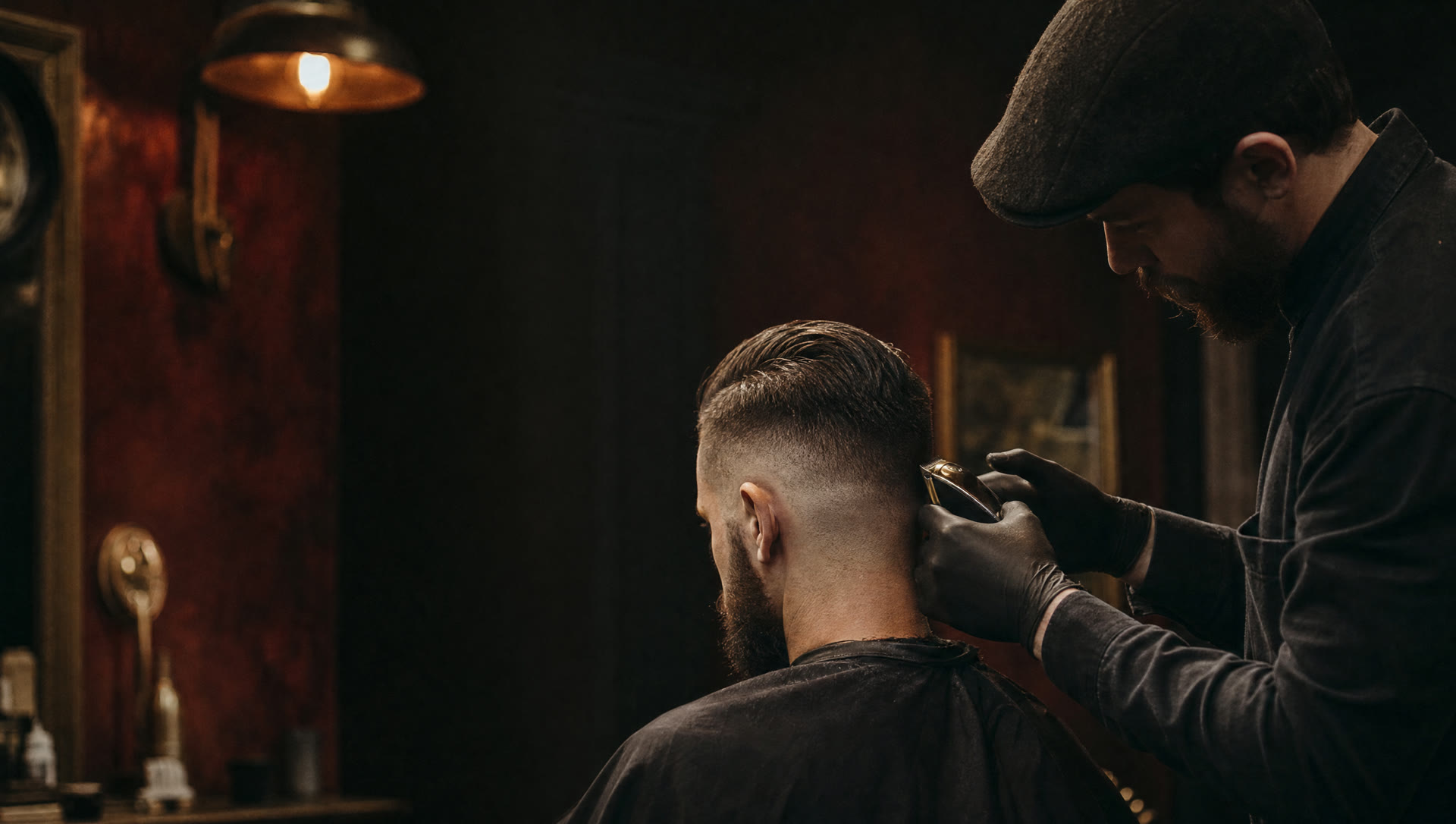 Barber giving a precise fade