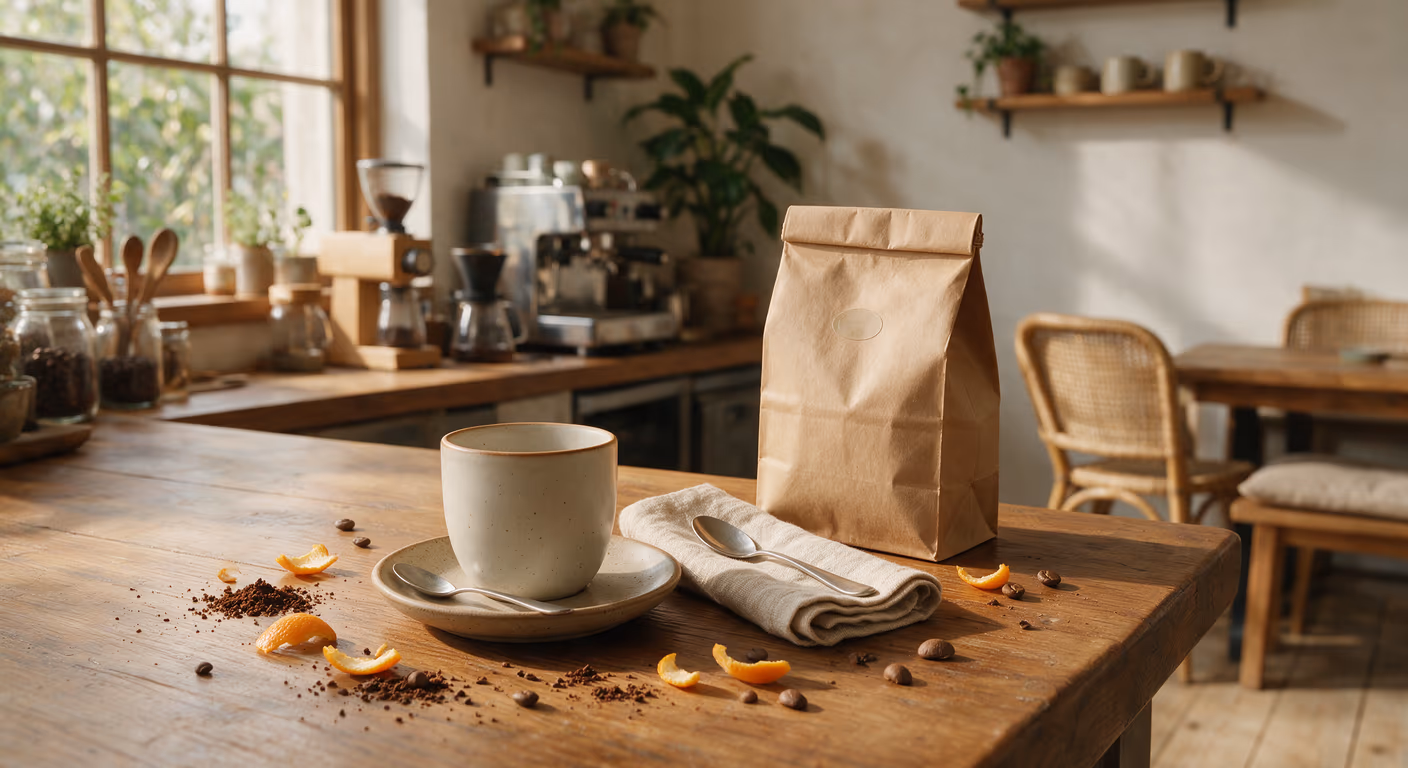 A UOVA cafes & coffee shop site — Custom AI coffee photography