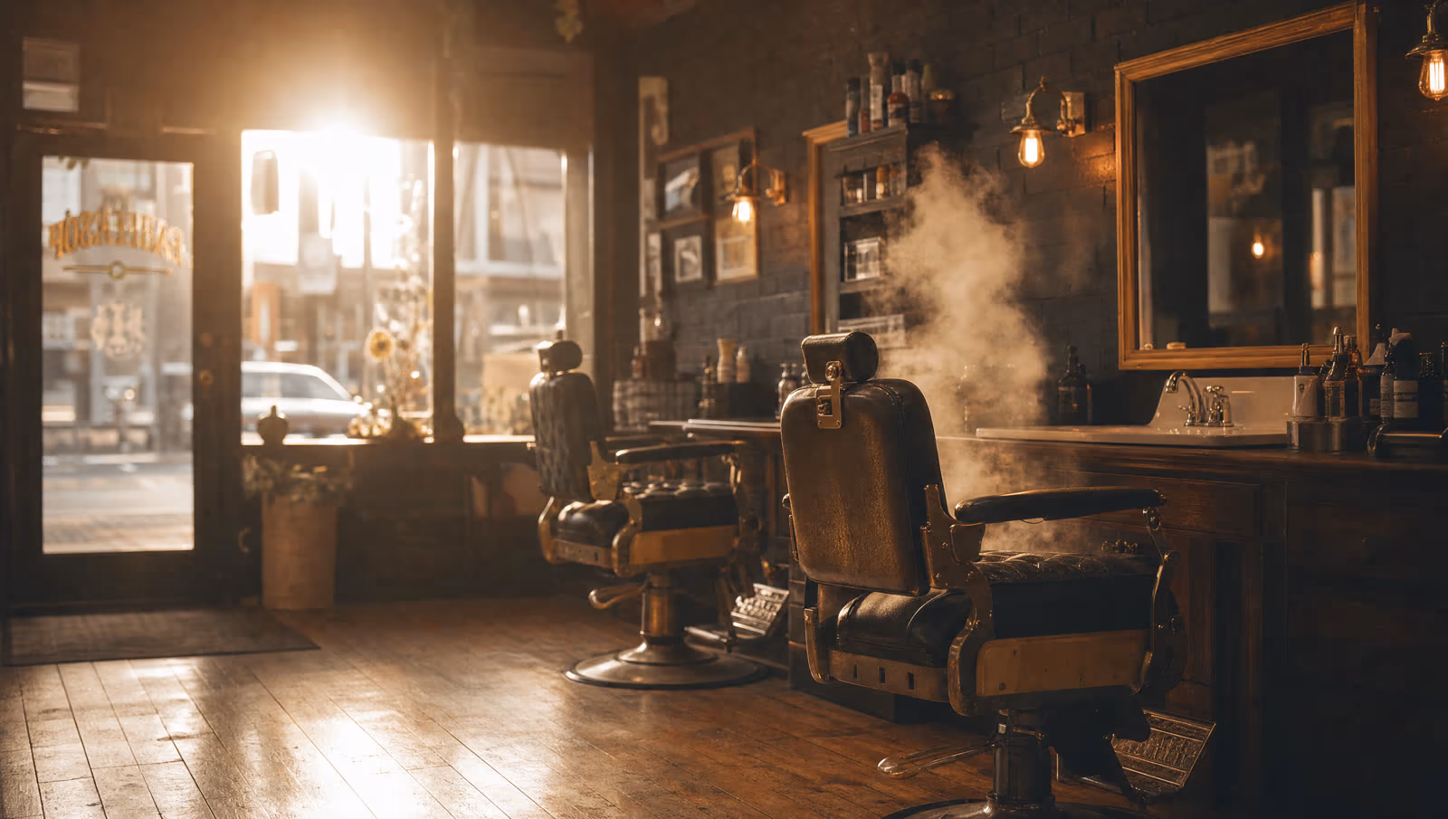 AI-generated barbershop imagery — The shop