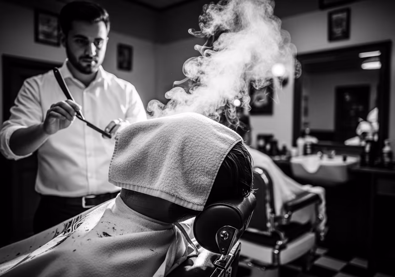 A UOVA barbershop site — Gallery + shop info