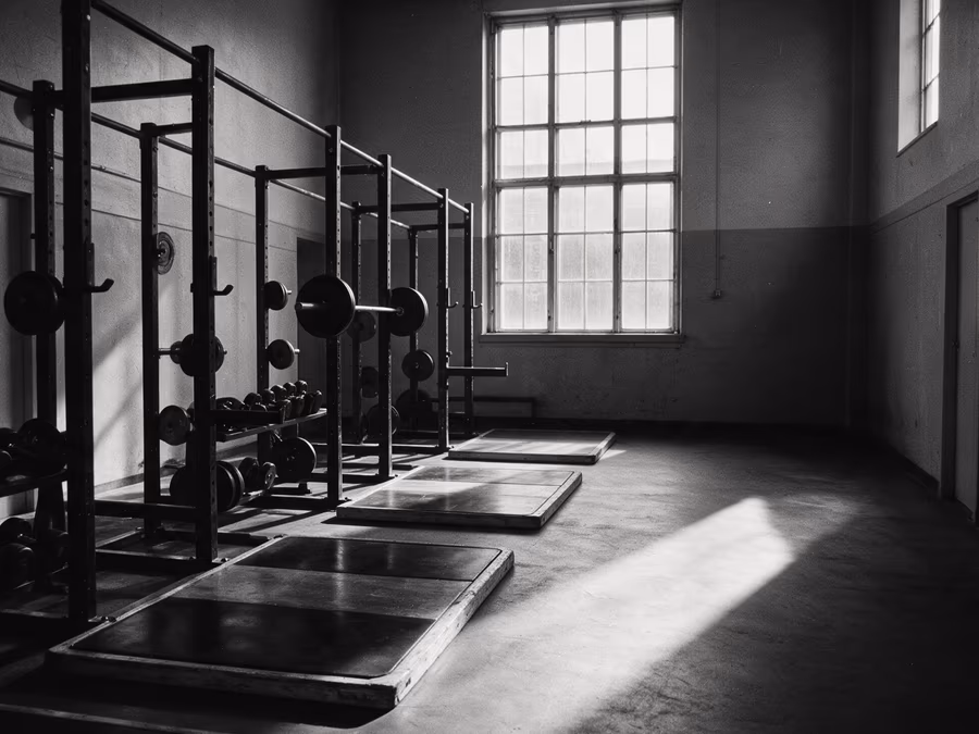 The training room seen down its length