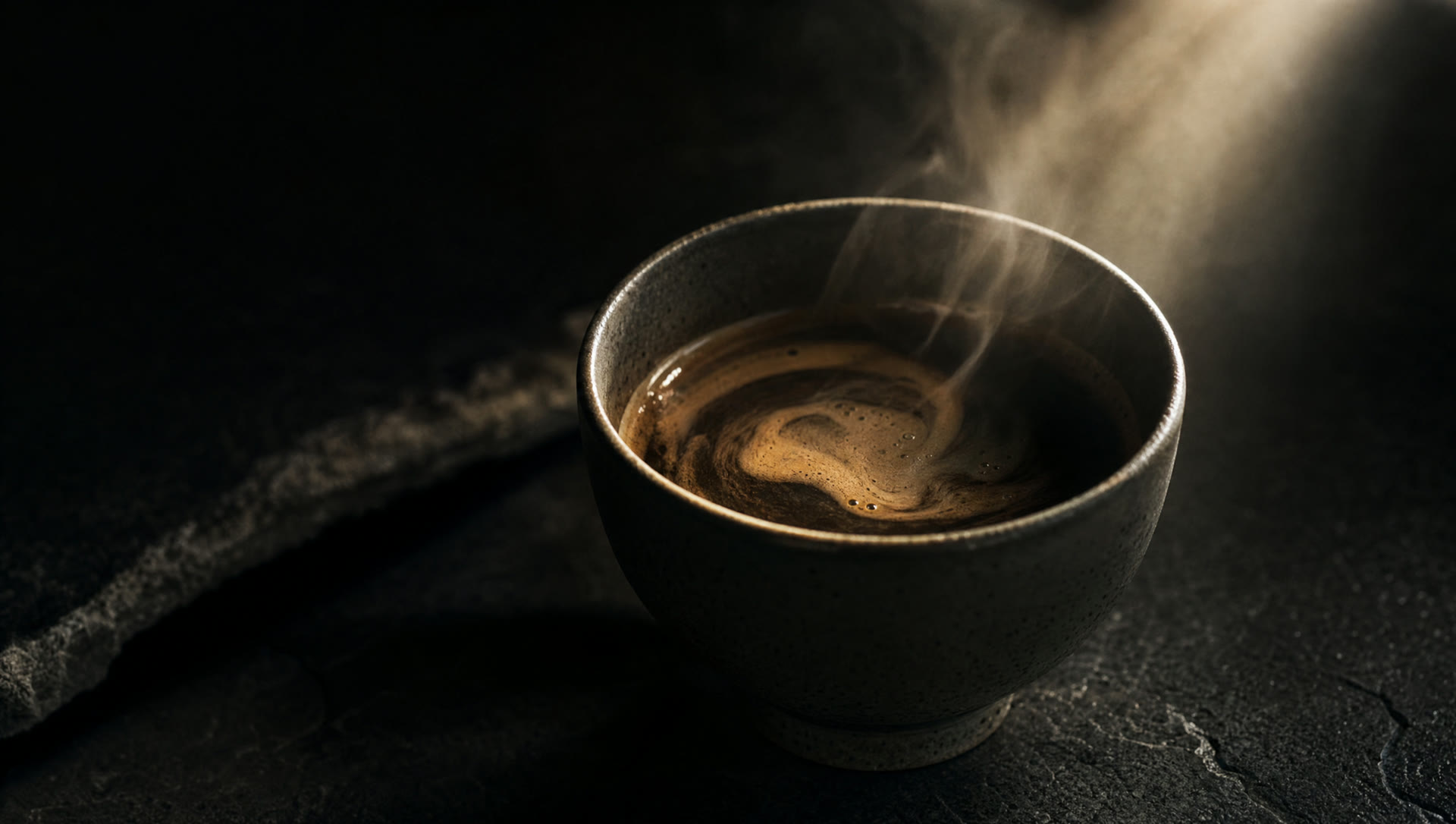 A single cup of coffee in a quiet Japanese cafe