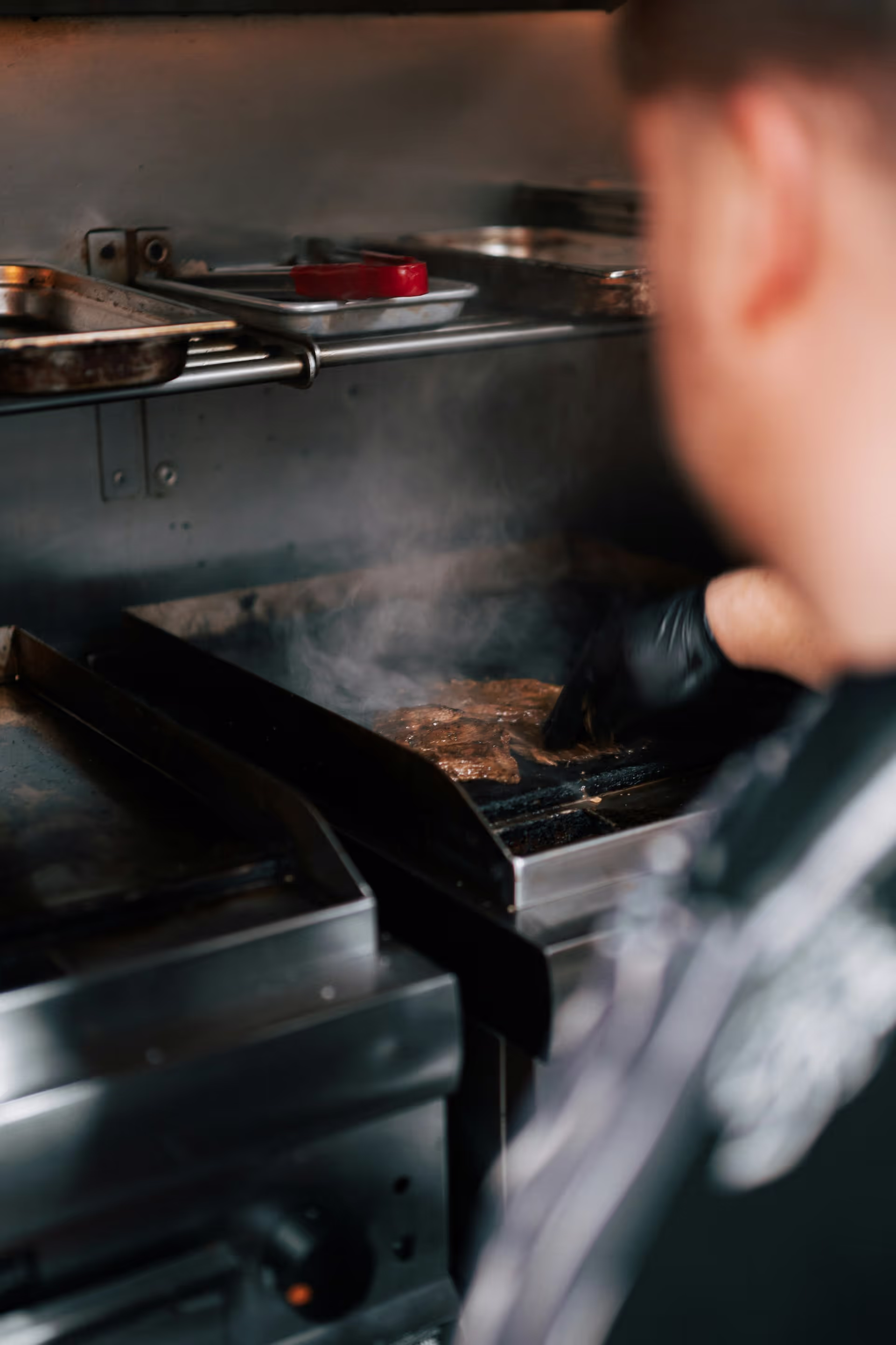 Grilling over open flame