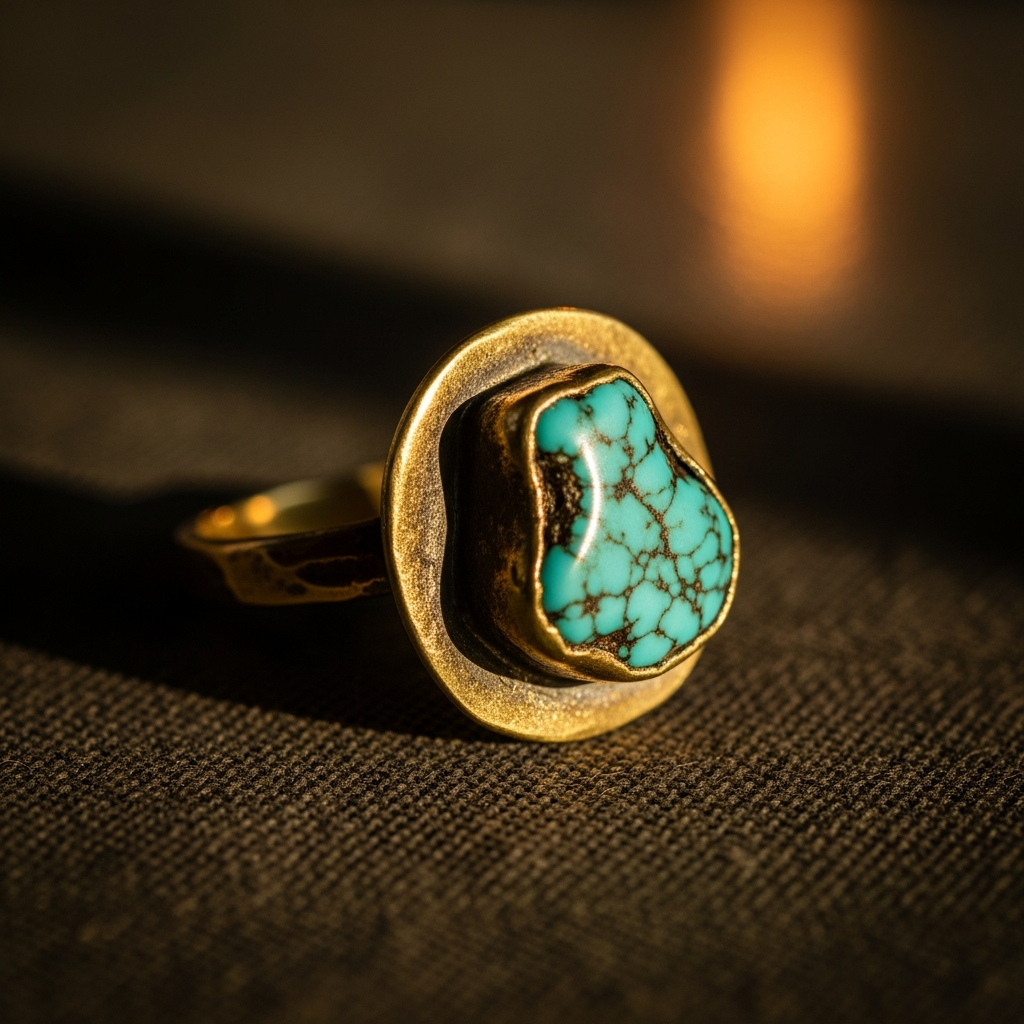 Brass stone ring