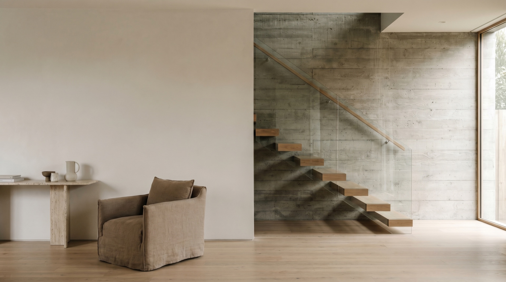 A cinematic architectural interior generated in the UOVA studio