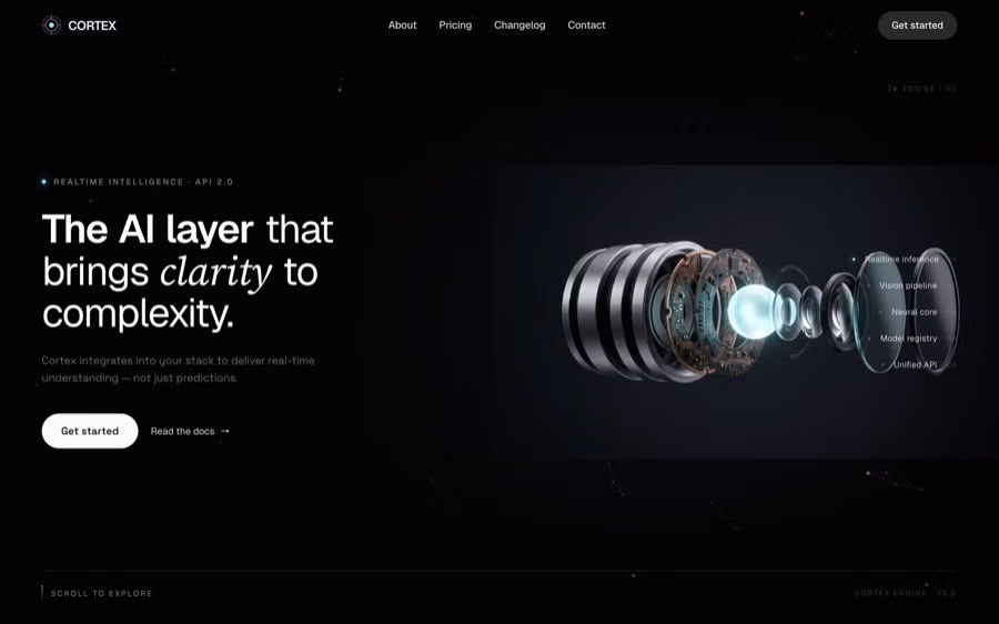 A complete technology & saas site generated with UOVA