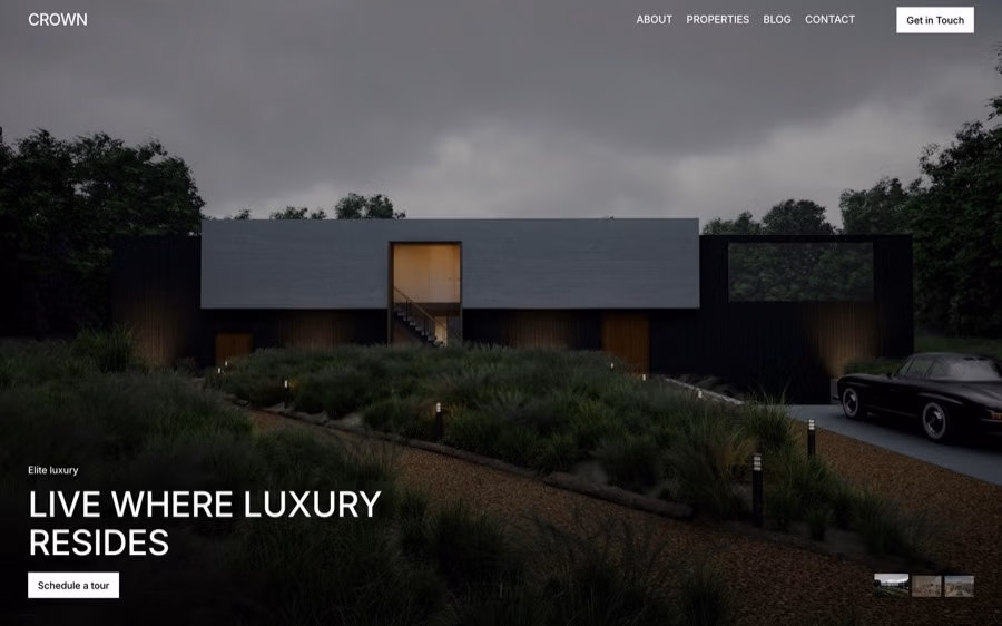 A complete real estate & property site generated with UOVA