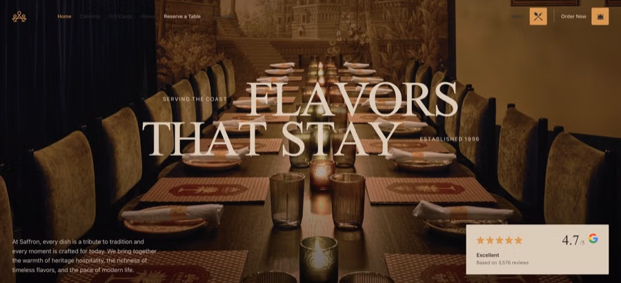 A complete restaurants & food site generated with UOVA
