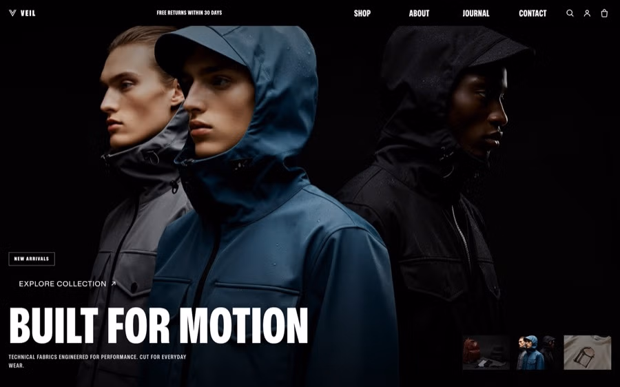 A complete online stores site generated with UOVA